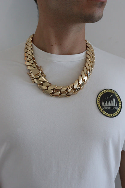 26MM Miami Cuban Link Chain – Premium 14k Gold Over .999 Silver
