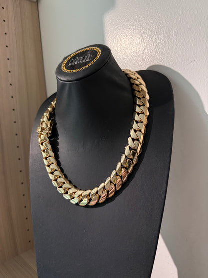 22MM Miami Cuban Link Chain – Premium 14k Gold Over .999 Silver