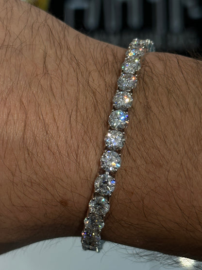 6MM Tennis Bracelet 14K White Gold Over Silver (VVS1 Moissanite Stones)