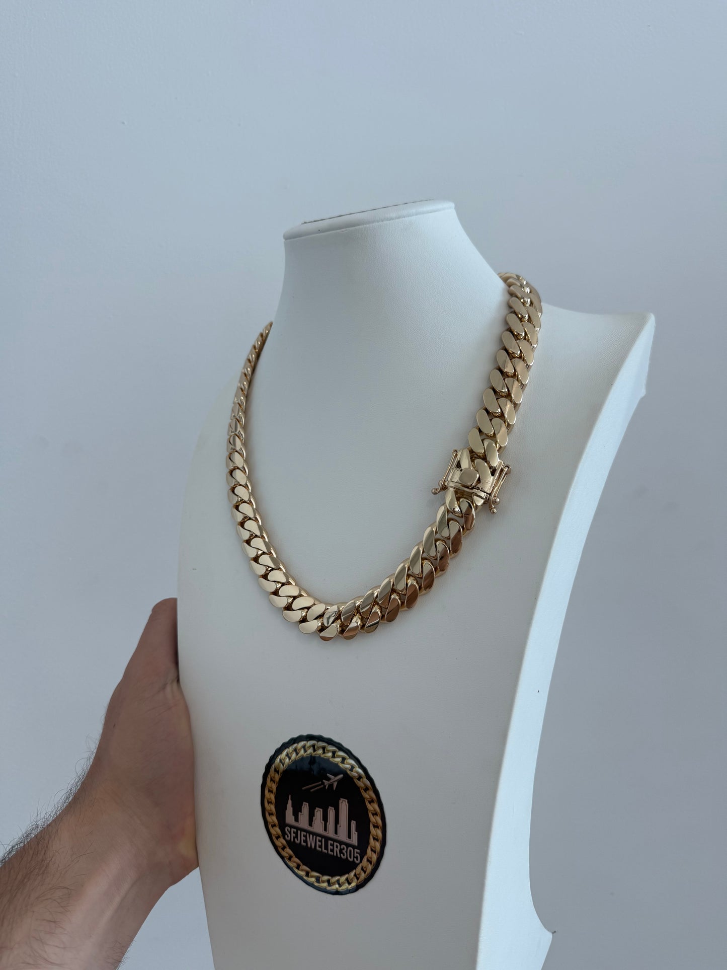 16MM 22” Chain 14K Yellow Gold Over .999 Silver - 325 Grams - Inventory