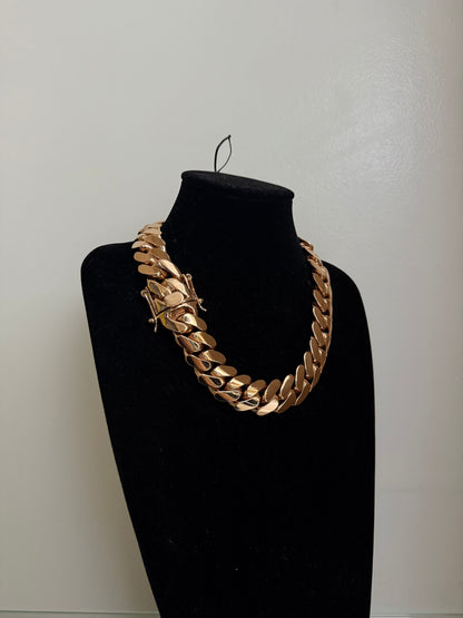 26MM 21” Chain 14K Rose Gold Over .999 Silver - 752 Grams - Inventory