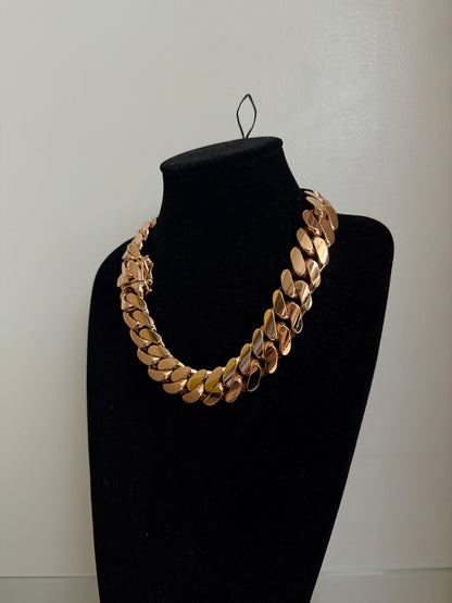 26MM 21” Chain 14K Rose Gold Over .999 Silver - 752 Grams - Inventory