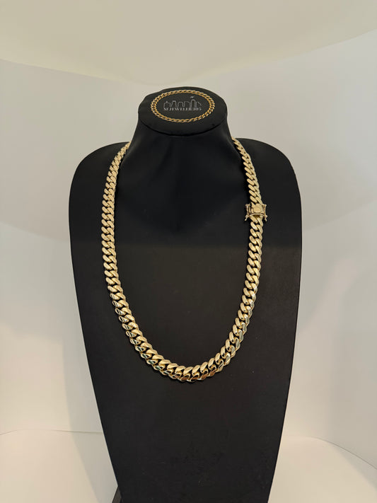 12MM 28" - 273 Grams - Yellow Gold Over Silver