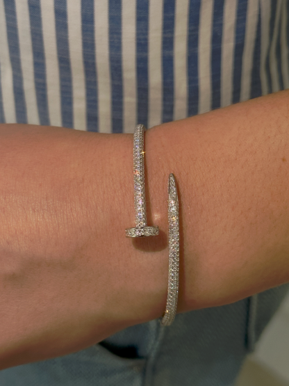 Moissanite Nail Bangle Bracelet