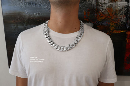 22MM Miami Cuban Link Chain – Premium .999 Silver