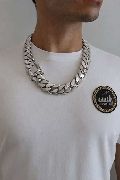 26MM Miami Cuban Link Chain – Premium .999 Silver
