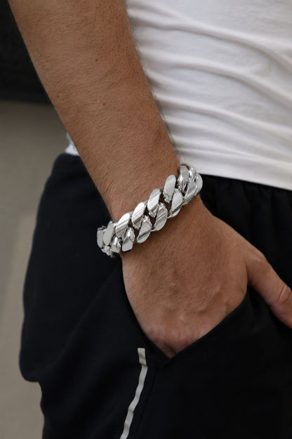 24MM Miami Cuban Link Bracelet – Premium .999 Silver