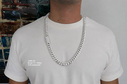 12MM Miami Cuban Link Chain – Premium .999 Silver + Sleek Lock