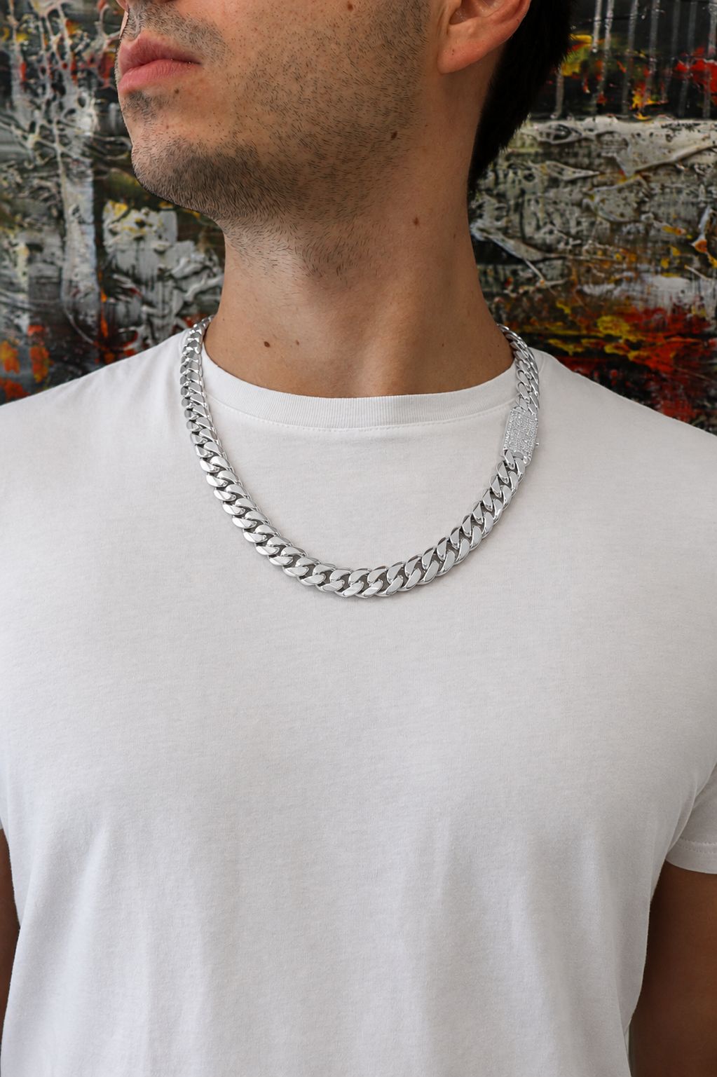 14MM Miami Cuban Link Chain – Premium .999 Silver + VVS1 Moissanite Stones Lock