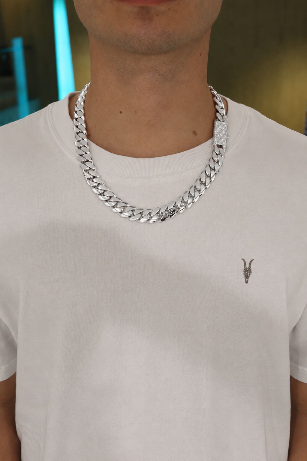 16MM Miami Cuban Link Chain – Premium .999 Silver + VVS1 Moissanite Stones Lock