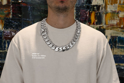 28MM Miami Cuban Link Chain – Premium .999 Silver