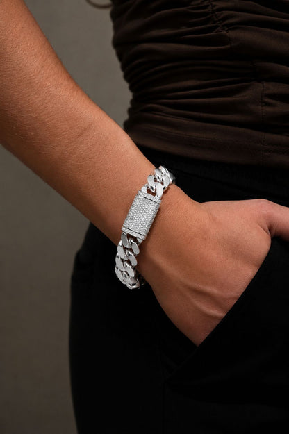 14MM Miami Cuban Link Bracelet – Premium .999 Silver + VVS1 Moissanite Lock
