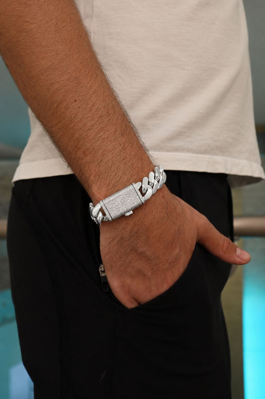 16MM Miami Cuban Link Bracelet – Premium .999 Silver + VVS1 Moissanite Lock